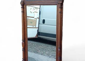 ~~ Eklektyczne Lustro Wiszące w dębowej ramie 1. poł. XX w. Antyk ~~