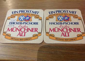 Stara Podkładka pod Piwo  HACKER - PSCHORR Erstes MÜNCHEN ALT - Dwustronna