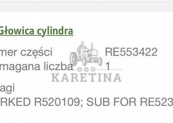 John Deere R520109, RE553422, RE523430, RE567121 - Głowica cylindrów