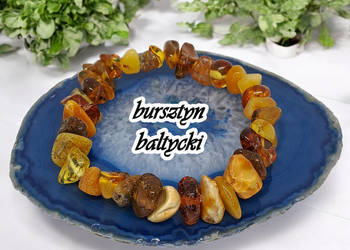 Bransoletka bursztyn bryłki miks #169