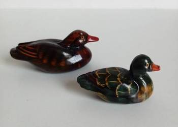 Kaczki małe wielobarwne ceramiczne. Vintage
