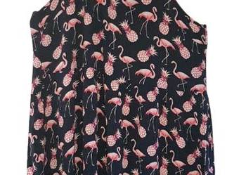 Bohemian Boho Hippie Letnia Sukienka W Flamingi I Ananasy