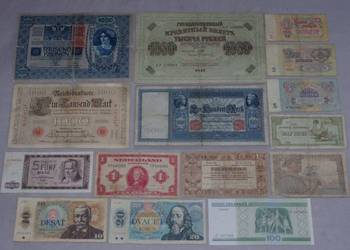 Zestaw banknotów różnych
