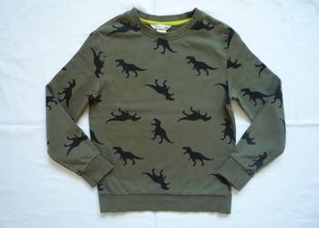H&M 122/128 Zielona bluza w Dinozaury