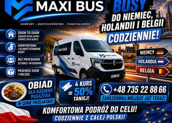 Maxi Bus – Busy do Holandii, Niemiec i Belgii | Codzienne Wyjazdy Door to D