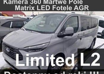 Ford Transit Custom 8-osob. Limited 170KM A8 Kamera 360 Matrix LED Od ręki…