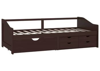 vidaXL 3-osobowa sofa/łóżko z szufladami, ciemnobrązowa(SKU:322172)