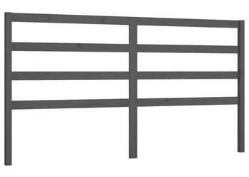 Wezgłowie łóżka szare 206x4x100 cm lite drewno sosnowe WM-817662