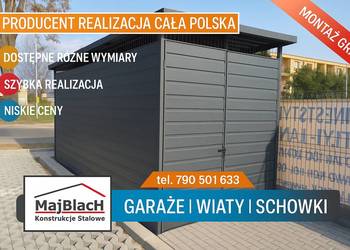 Mały Garaż Blaszany |Schowek| Wiata Śmietnikowa -Garaże  -Maj-Blach