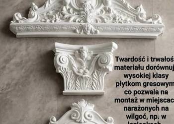 Płaskorzeźba ,Sztukateria gipsowa elewacyjna Rozety Kroksztyny Pilastry