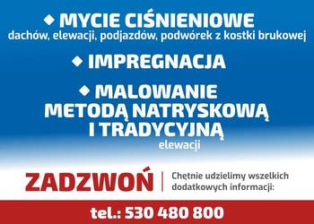 Mycie ciśnieniowe dachów, elewacji, kostki brukowej itp