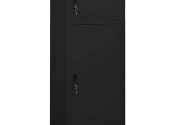 vidaXL Szafka na siodło, czarna, 53x53x140 cm, stalowa(SKU:339601)