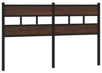 Wezgłowie brązowy dąb 150 cm stal i materiał drewnopochodny WM-4017185