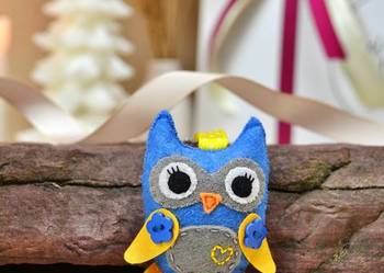 Brelok 100% handmade sowa z filcu ozdoba na prezent
