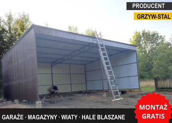 Garaż Blaszany Otwarty / Wiata Garażowa /Hala  - GRZYWSTAL