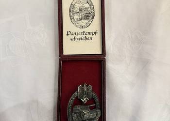 Pancerna Odznaka Szturmowa typu Panzerkampfabzeichen 25 wraz z ozdobnym etu
