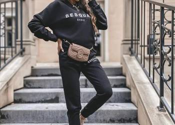 DRES BAWEŁNIANY BLUZA I SPODNIE CZARNY