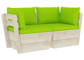 Ogrodowa sofa 2-osobowa z palet z poduszkami drewno świerkowe WM-3063395
