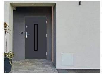 Drzwi wejściowe do domu Zewnętrzne GA-10 BLACK Antracyt 90 Prawe 68 Ud=1,3