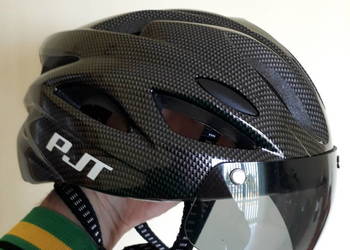 Kask rowerowy z szybką damski męski nowy