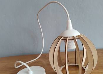 NOWA Lampa wisząca BOHO z drewnianym kloszem kulka wzór Nr.1