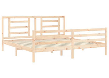 Rama łóżka z wezgłowiem lite drewno 200x200 cm WM-3194721