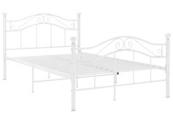 Łóżko Metalowe Białe Rama Łóżka Ze Stelażem Biała 120 x 200 cm WM-324995