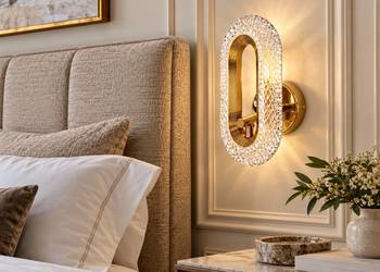 Nowoczesny kinkiet złoty Valo glamour – Elegancka lampa ścienna