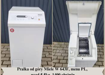 Pralka od góry Miele W 643 F Softtronic. 5,5kg, 1400 obr, menu PL, A+
