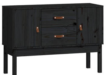Szafka czarna 110x40x78 cm lite drewno sosnowe WM-823528