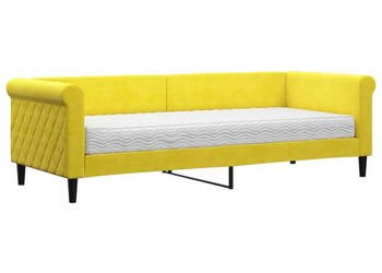 Sofa z materacem do spania żółta aksamit 80x200 cm WM-3197745