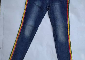 Spodnie damskie jeansowe (dżinsowe) z lampasem XL /L