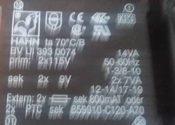 Transformator zalewany BV UI 393 0074 HAHN
