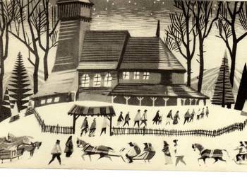 POCZTÓWKA OKOLICZNOŚCIOWA ŚWIĘTA CZARNO BIAŁA