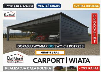 A38-Zadaszenie - CARPORT WIELOSTANOWISKOWY | Wiata Samochodowa – Maj-Blach