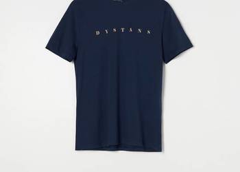 granatowy t-shirt męski Sinsay