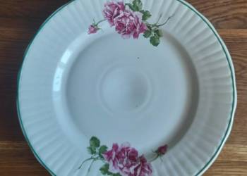 Ceramika Włocławek duży talerz w bordowe róże, średnica 32 cm