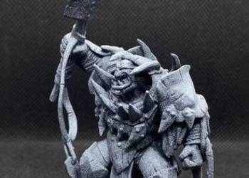 Ork Bigboss, figurka rpg druk 3d i gier bitewnych, podstawka 60 mm