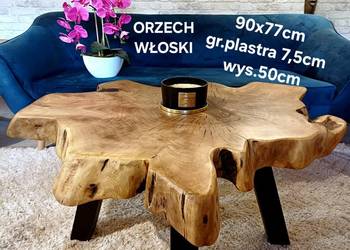 Stolik kawowy 90x77cm KORZEŃ ORZECHA WŁOSKIEGO plaster drewna