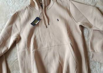 Bluza bawełniana z kapturem Polo Ralpha Laurena - beżowa XL ocieplana