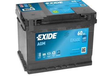 Akumulator Exide Agm StartT&stop Ek600 60Ah 680A