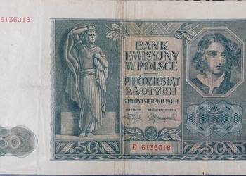 50 Złotych Kraków 1941 r. - ser. D 50 Złotych Kraków 1941 r. - ser. D