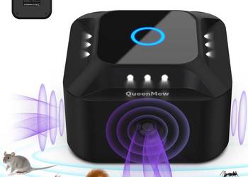 Ultradźwiękowy odstraszacz myszy, gryzoni, owadów 360° z lampką LED