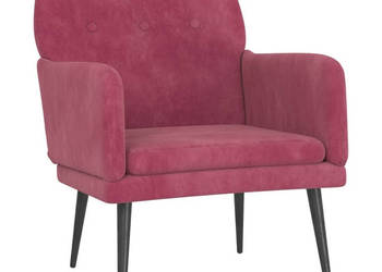 Fotel winna czerwień 62x79x79 cm obity aksamitem WM-351408