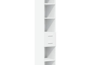 Wysoka szafka biała 30x425x185 cm materiał drewnopochodny WM-846236