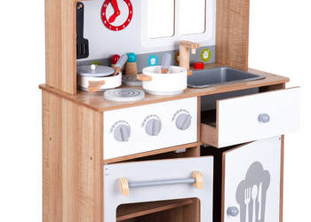 Drewniana kuchnia dla dzieci dodatkowe akcesoria ECOTOYS
