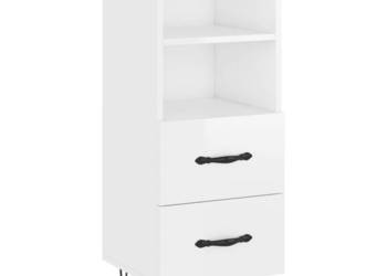 Szafka biała połysk 345x34x90 cm materiał drewnopochodny WM-828662