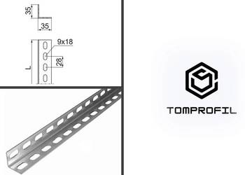 Kątownik perforowany 35x35x1,2mm ocynk - 7,50 ZŁ/MB NETTO