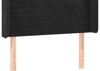 Zagłówek do łóżka z LED czarny 93x16x78/88 cm aksamit WM-3123414