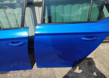SKODA FABIA III 14-21 HB DRZWI  TYLNE LEWE KOMPLET NIEBIESKIE SKODA FABIA III 14-21 HB DRZWI  TYLNE LEWE KOMPLET NIEBIESKIE
